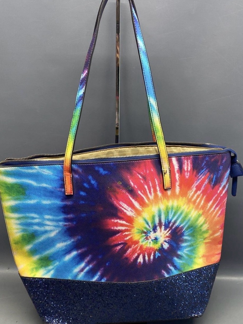 Kate Spade Tie-Dye Spiral Glitter Tote Bag in Multicolor - Picture 2 of 6